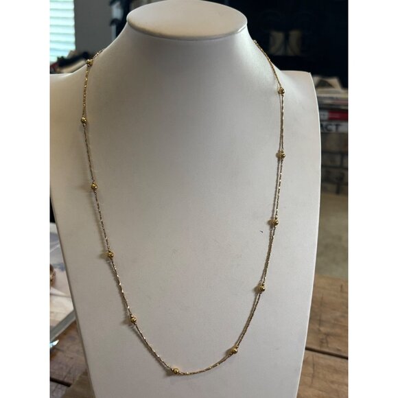 Premier Designs Gold-Tone Beaded Chain Necklace 24" - Picture 4 of 9
